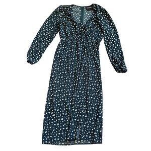 Kittenish Bella Green Floral Keyhole Dress size Large‎